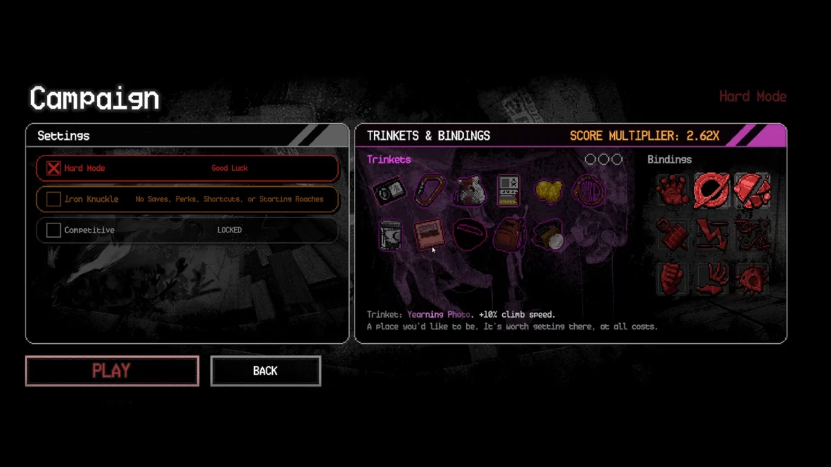 Previsualización de los amuletos y ataduras de White Knuckle