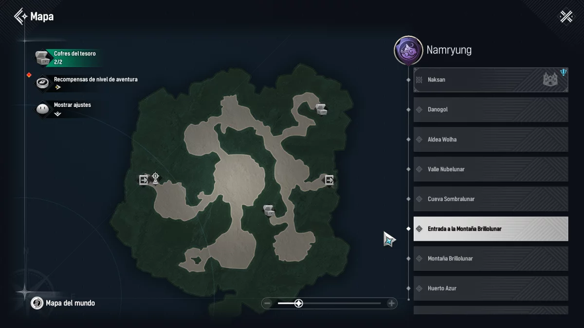 Entrada a la montaña brillolunar