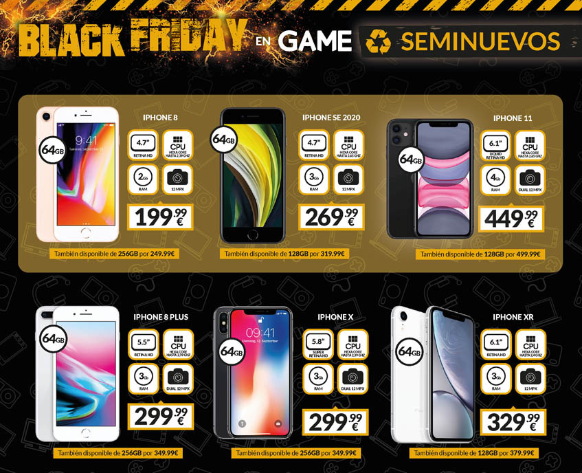 GAME Black Friday - Ofertas en iPhone Seminuevos